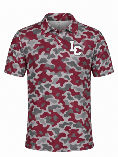 LC Tigers Maroon Camo Athletic Polo