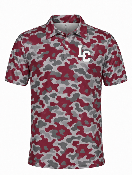 LC Tigers Maroon Camo Athletic Polo